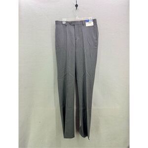 NWT Egara Mens Gray Knit Extreme Flat Front‎ Wool Trousers Dress Pants Size 32